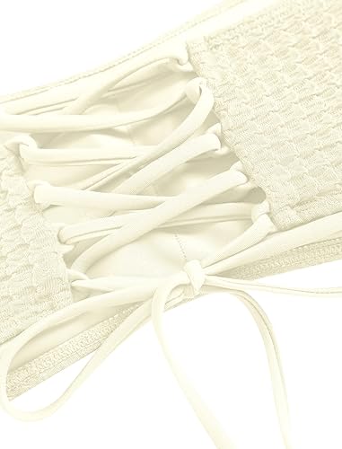 High Cut Bandeau Bikini Set – Strapless Solid Color 2 Piece Swimsuit
