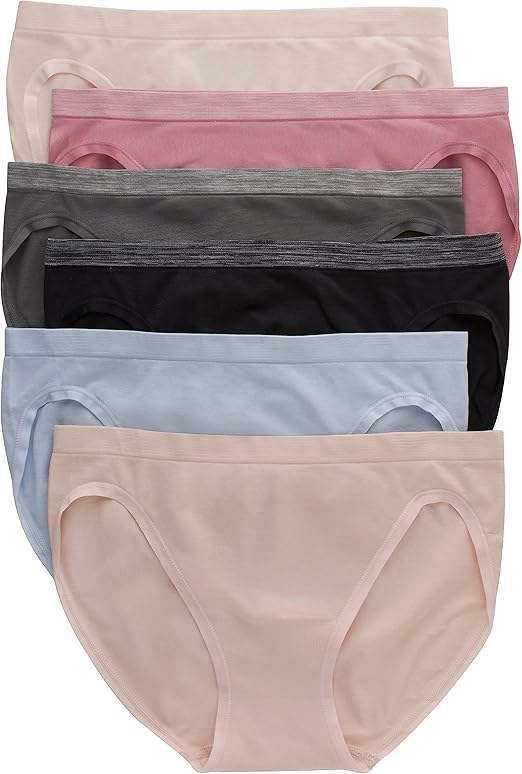 Women’s Seamless Underwear 6-Pack – Bikini, Thong & Boyshort Styles